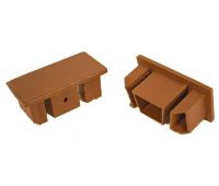 Заглушка торцевая из алюминия для перил Орех Заглушка торцевая из алюминия для перил Орех