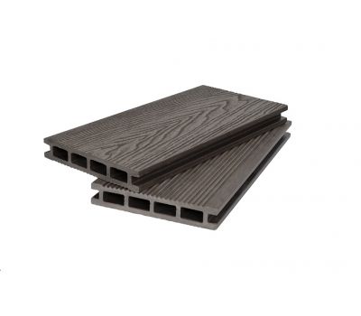 Террасная доска ДПК 3D+вельвет пустотелая двухсторонняя Тёмно-коричневый от производителя  Polivan Group по цене 730 р