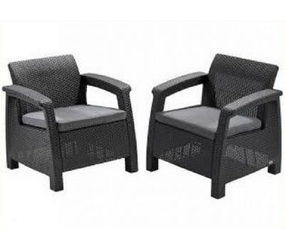 Комплект кресел Corfu Duo Коричневый,серый от производителя Allibert по цене 23 400 р Комплект кресел Corfu Duo Коричневый,серый от производителя Allibert по цене 23 400 р