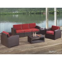 Уличный диваны и кресла Rattan Premium 5 Венге. Подушки оранжевые